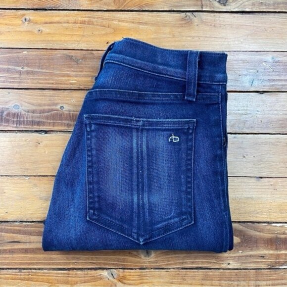 Rag bone Mojave high rise 10 inches ripped knees skinny dark blue made USA 28 - Picture 6 of 12